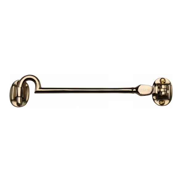 AA63 • 203mm • Polished Brass • Carlisle Brass Silent Pattern Cabin Hook